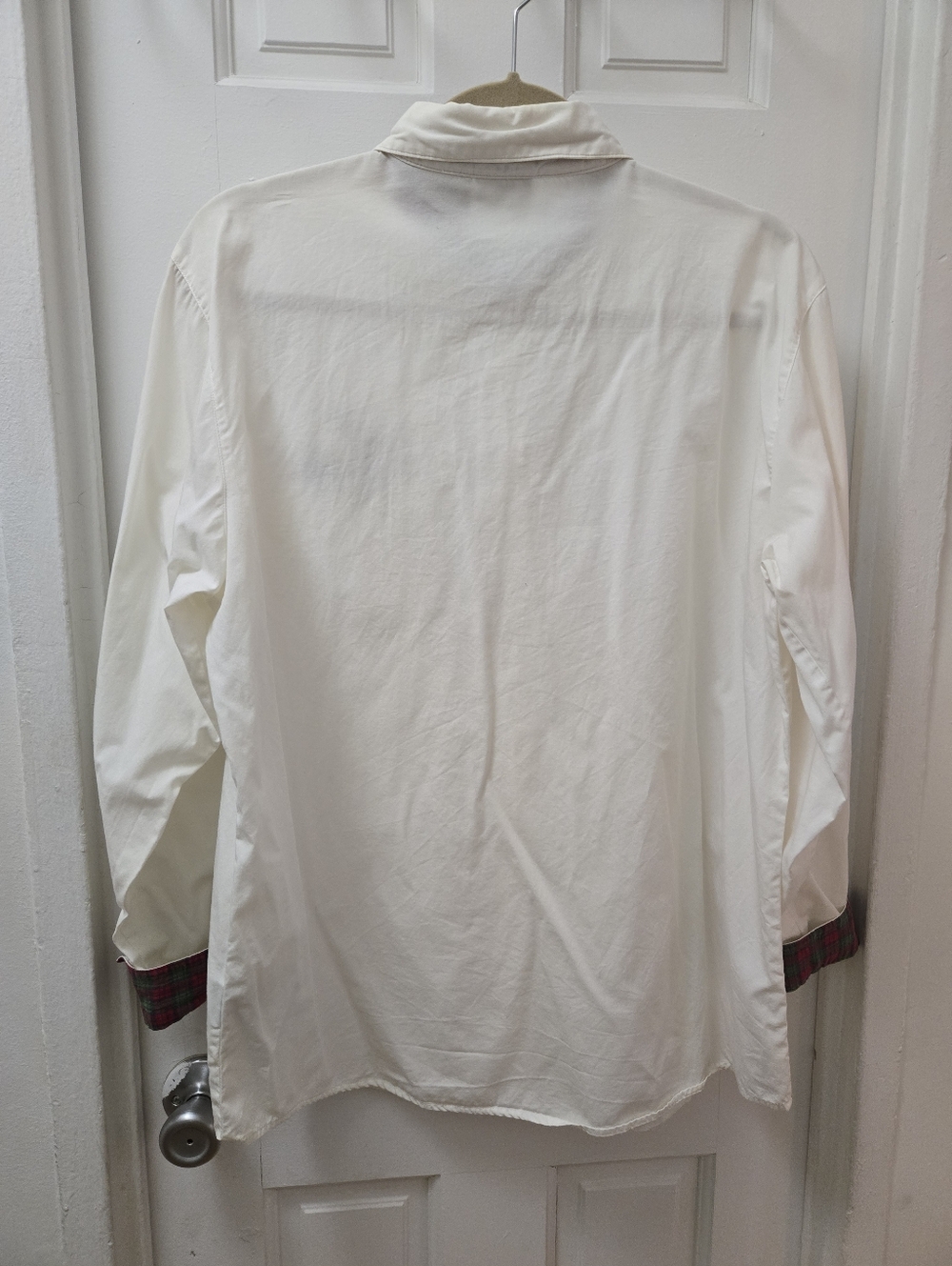 CABIN CREEK Vintage Embroidered Floral Oversized 100% Cotton White Button Down L - Picture 4 of 6